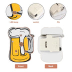 10pcs LED Brooches Pin Beer Mug Oktoberfest Pin