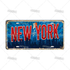 USA License Plate Landmark Metal Sign