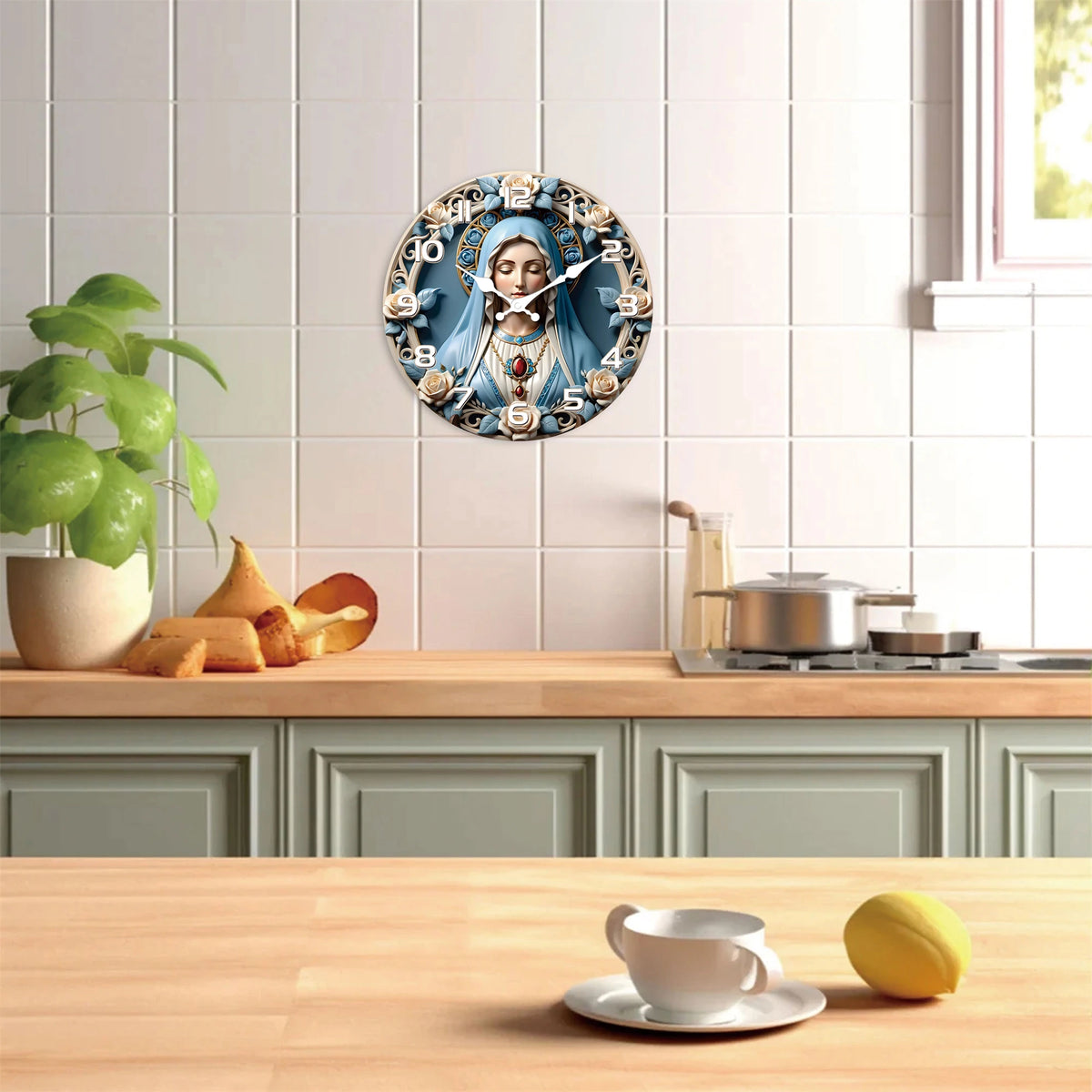Virgin Mary Wall Clock