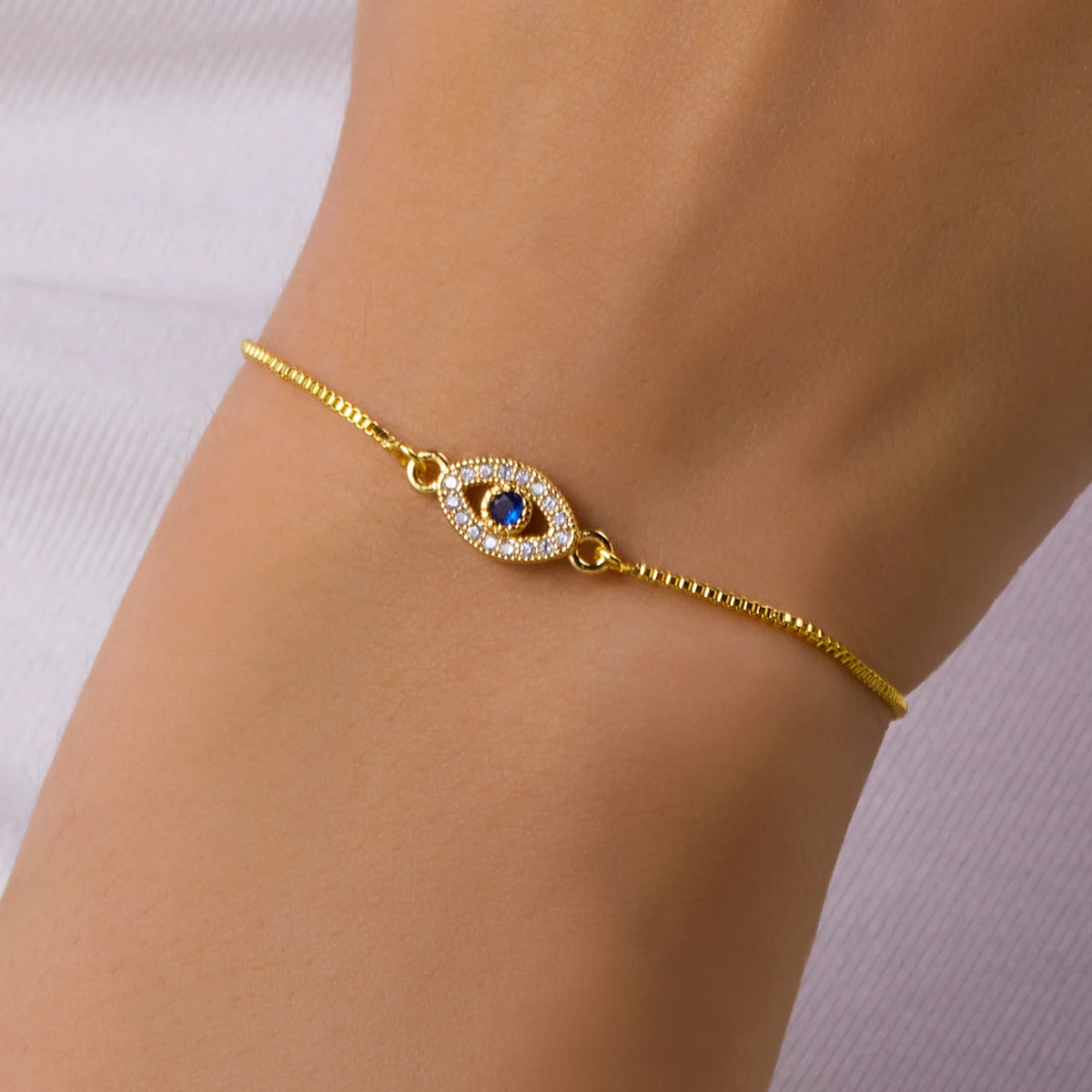 Gold Zircon Evil Eye
