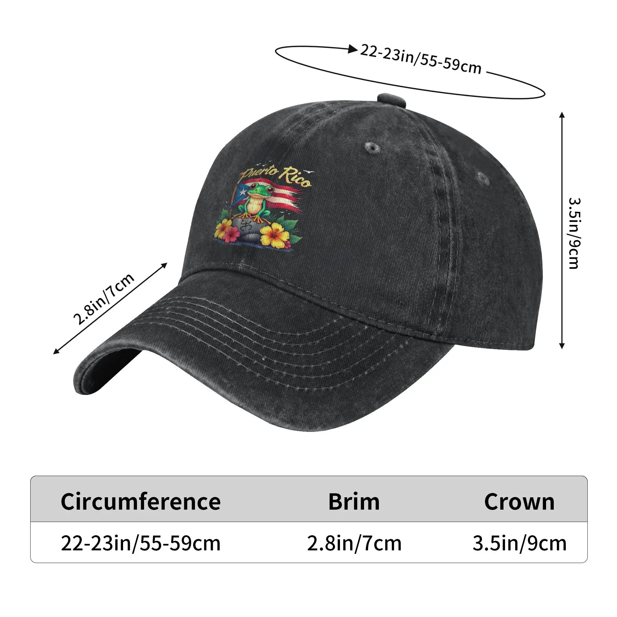 Hispanic Heritage Month Puerto Rico Coqui Frog Taino Symbol Baseball Cap