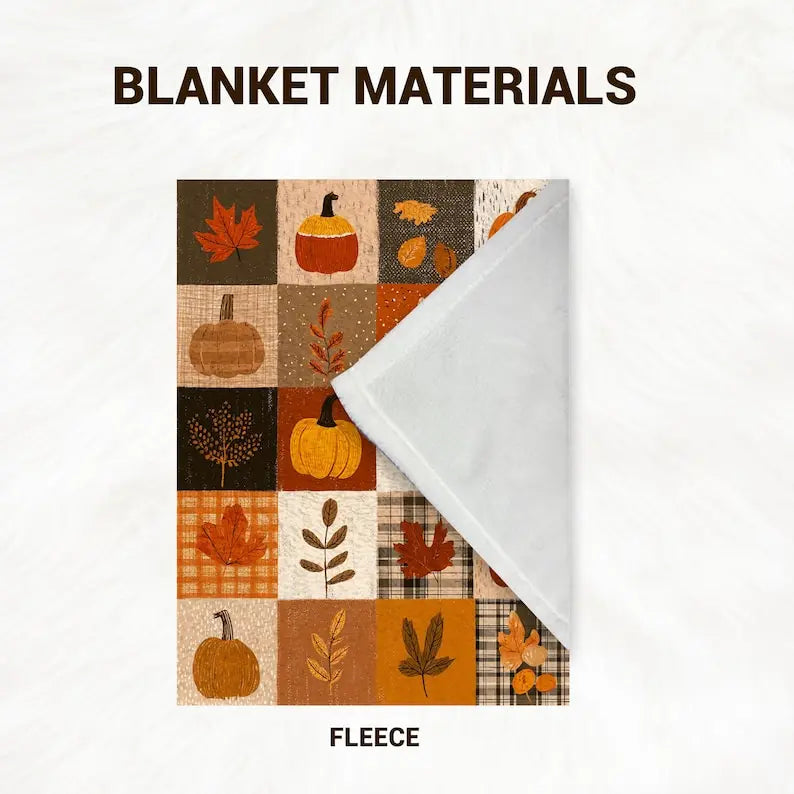 Fall Cozy Blanket, Fall Pumpkin Thanksgiving Blanket Vintage