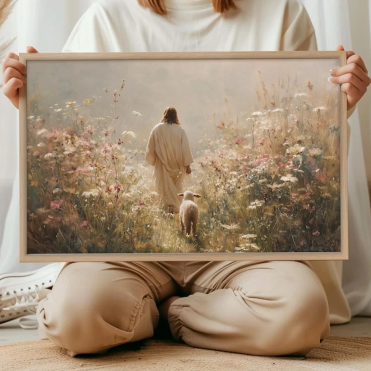 Jesus Sheep Canvas Poster