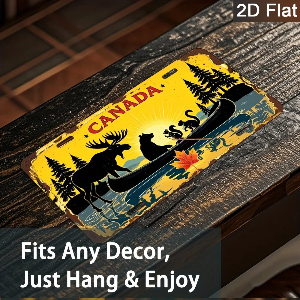 Vintage Canadian Wilderness Metal Sign