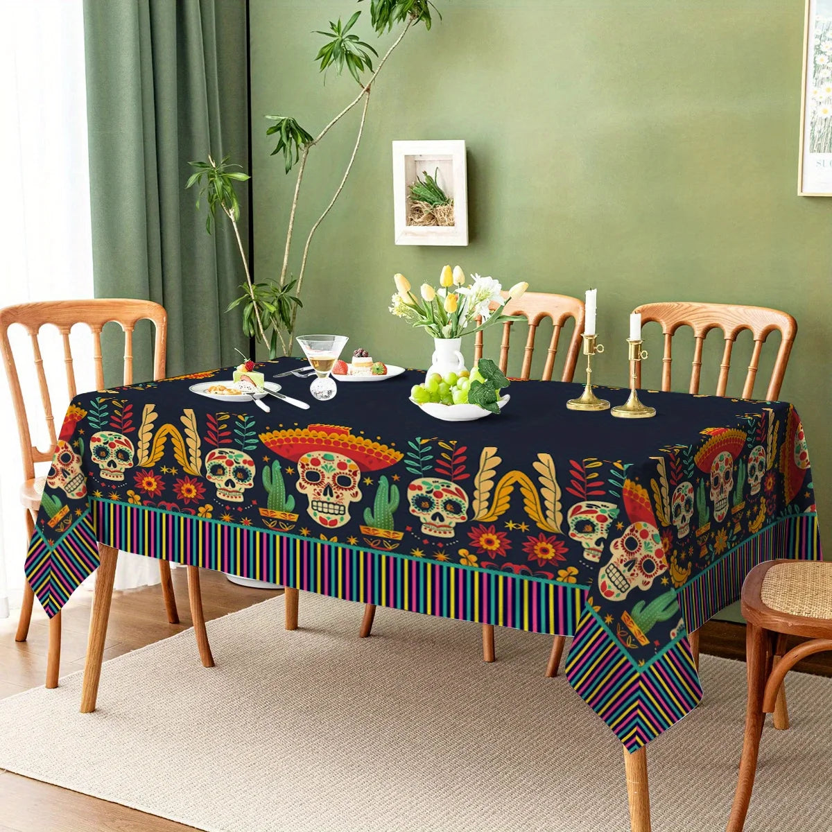 Skull Tablecloth Print