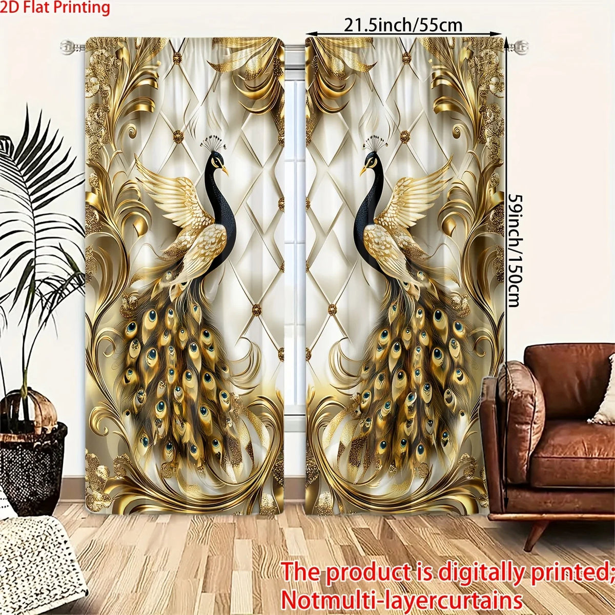 Gold Peacock Curtains
