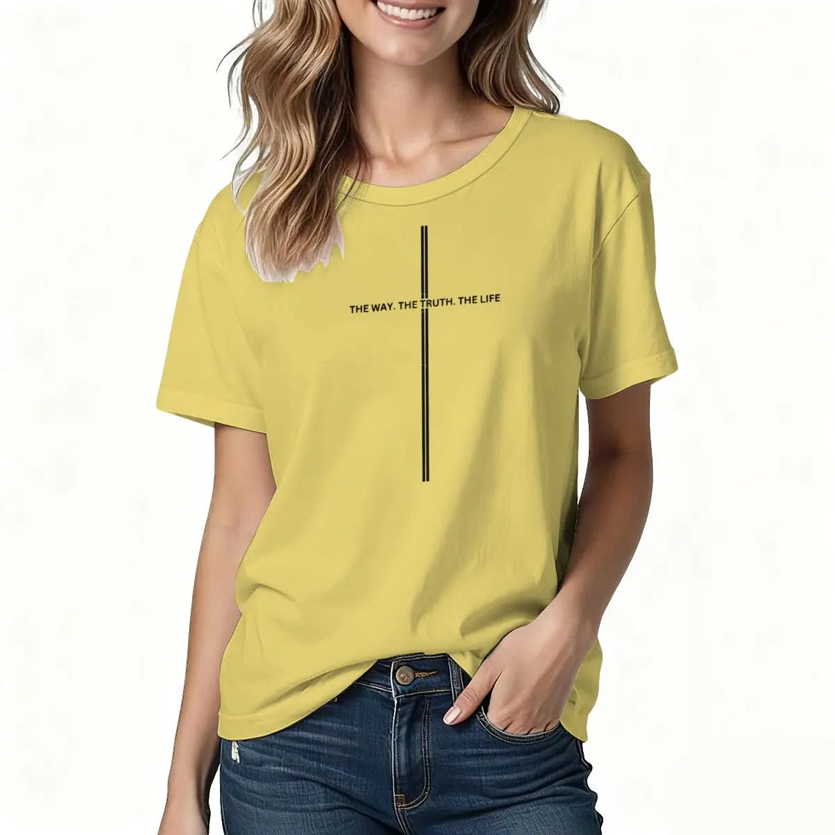 Jesus Cross Print Christian T-shirt