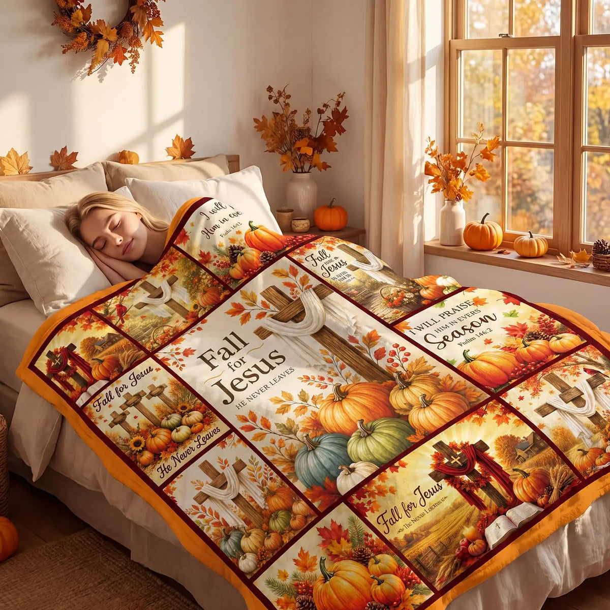 Fall Thanksgiving Throw Blanket