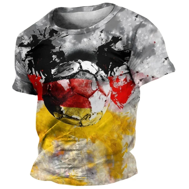 Germany National Flag Print Men's T Shirt