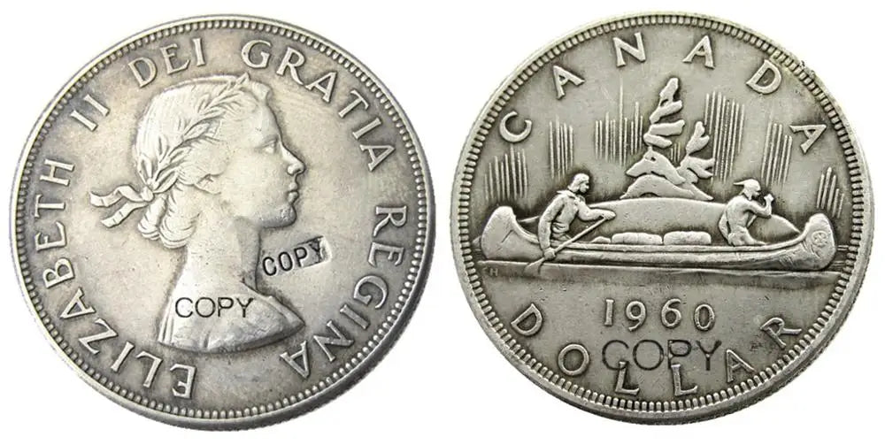 Canada 1 Dollar A Set Of (1953-1966)12pcs ELIZABETH II DEI GRATIA REGINA (1st portrait) Canadian Dollar Silver Plated Copy Coins