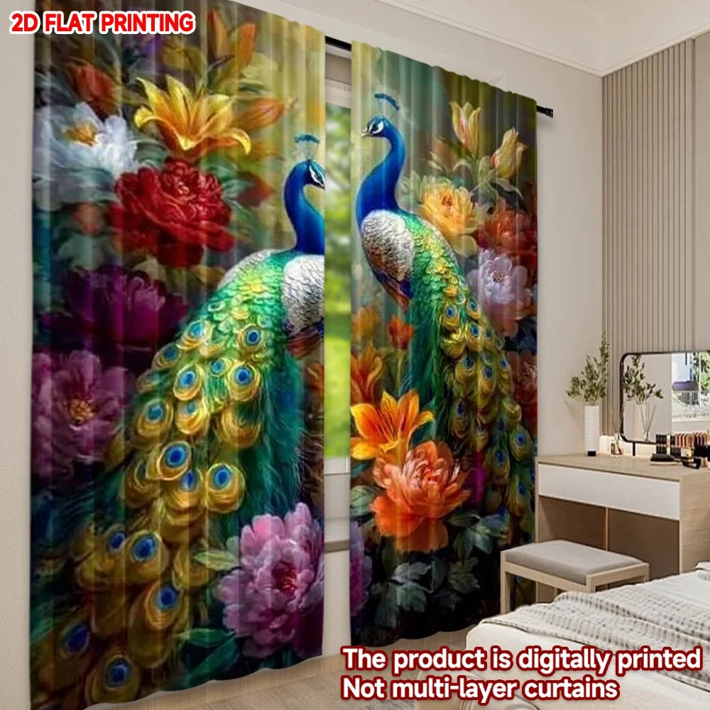 Colorful Peacock Curtains