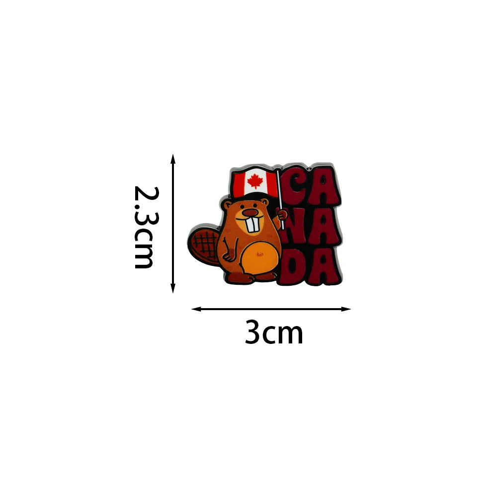 Canadian Beaver Canada Day Maple Leaf Flag Enamel Pin Cute Animal Lapel Brooch Badge Backpack Hat Clothing Accessories Jewelry