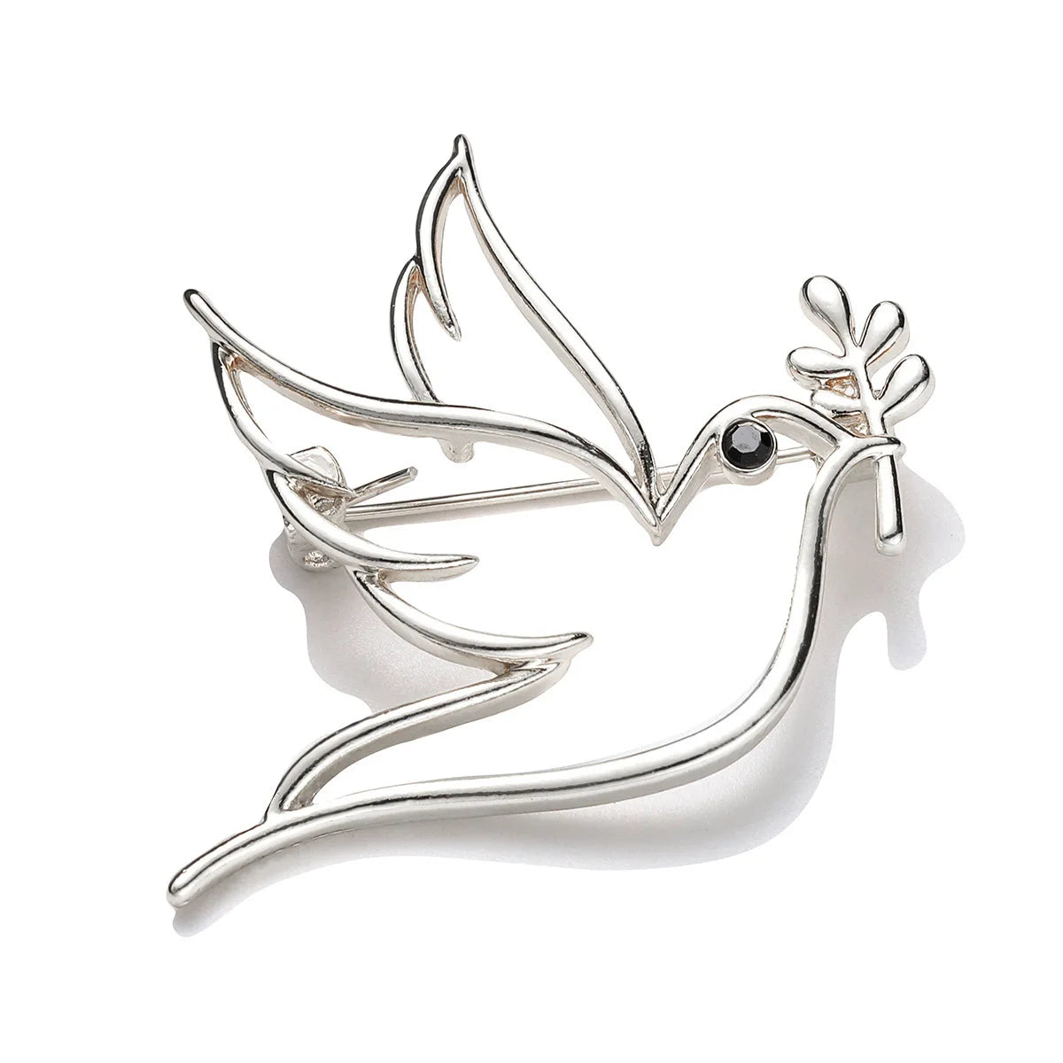Simple Hollow Olive Branch Peace Dove