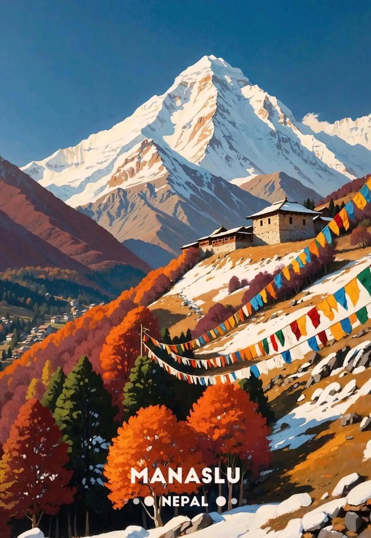 Stunning Mountain Landscape Posters Himalayan Nepal