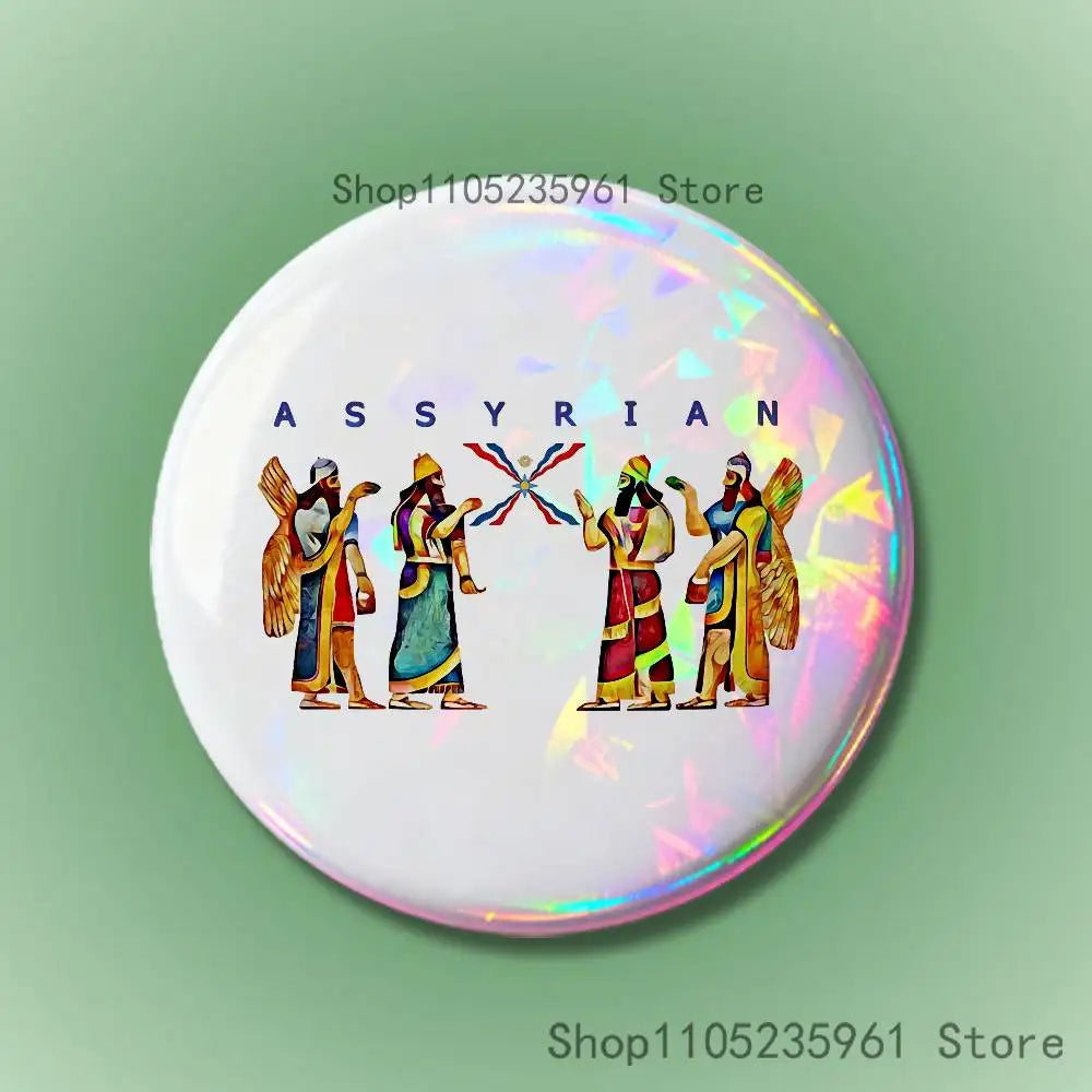 Assyrian Colossal Lamassu Flag Custom Badges