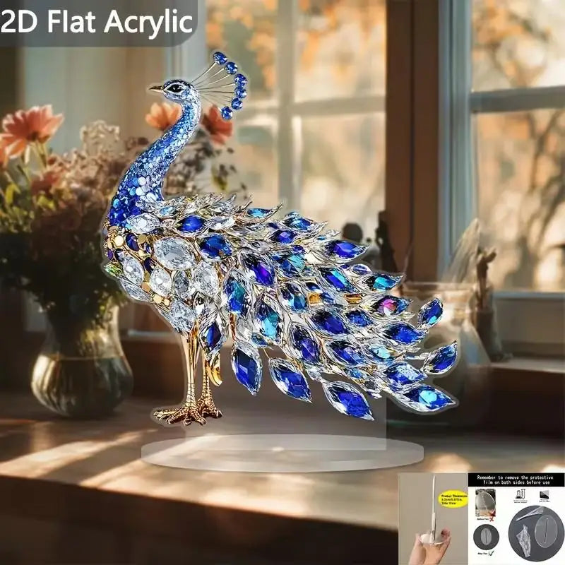 Gorgeous Crystal Peacock Figurine