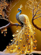 Golden Peacock Diamond Painting