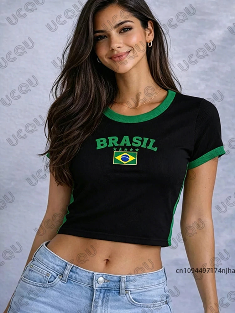 Brazilian Flag Slim Fit Tee
