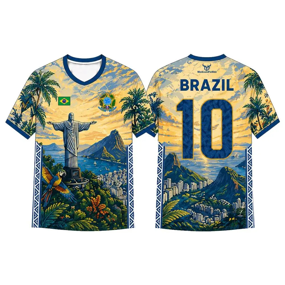 Brazil Flag Jesus Graphic Tee