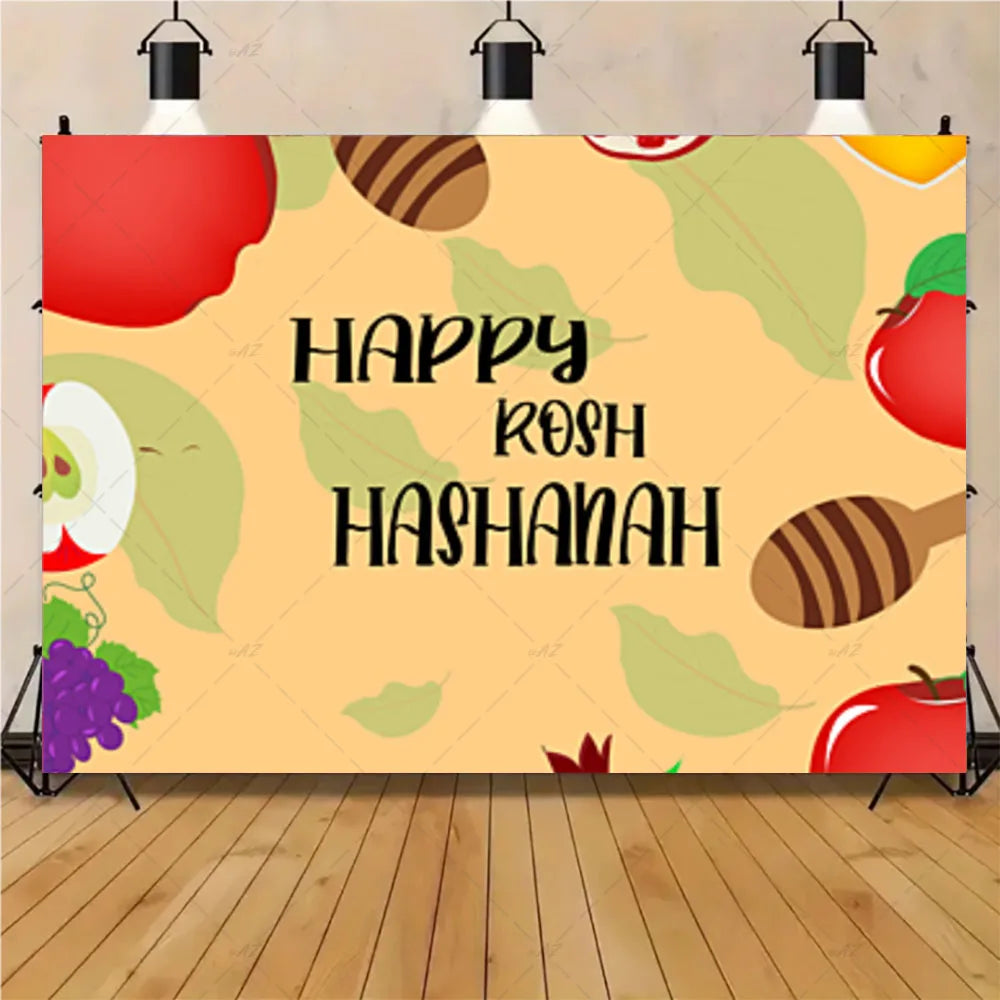 Happy Purim Rosh Hashanah Theme Backdrop Jewish New Year Party