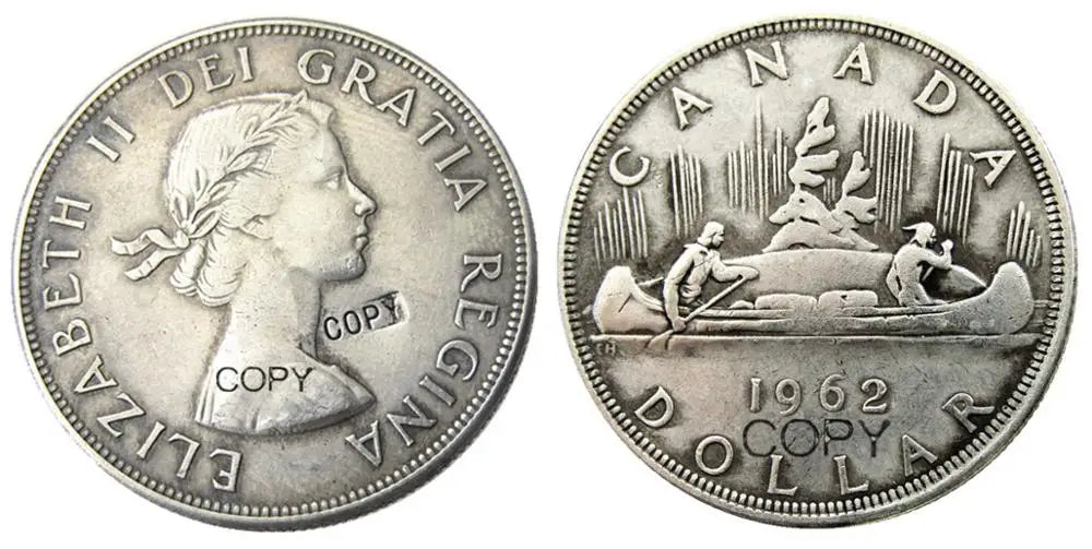 Canada 1 Dollar A Set Of (1953-1966)12pcs ELIZABETH II DEI GRATIA REGINA (1st portrait) Canadian Dollar Silver Plated Copy Coins