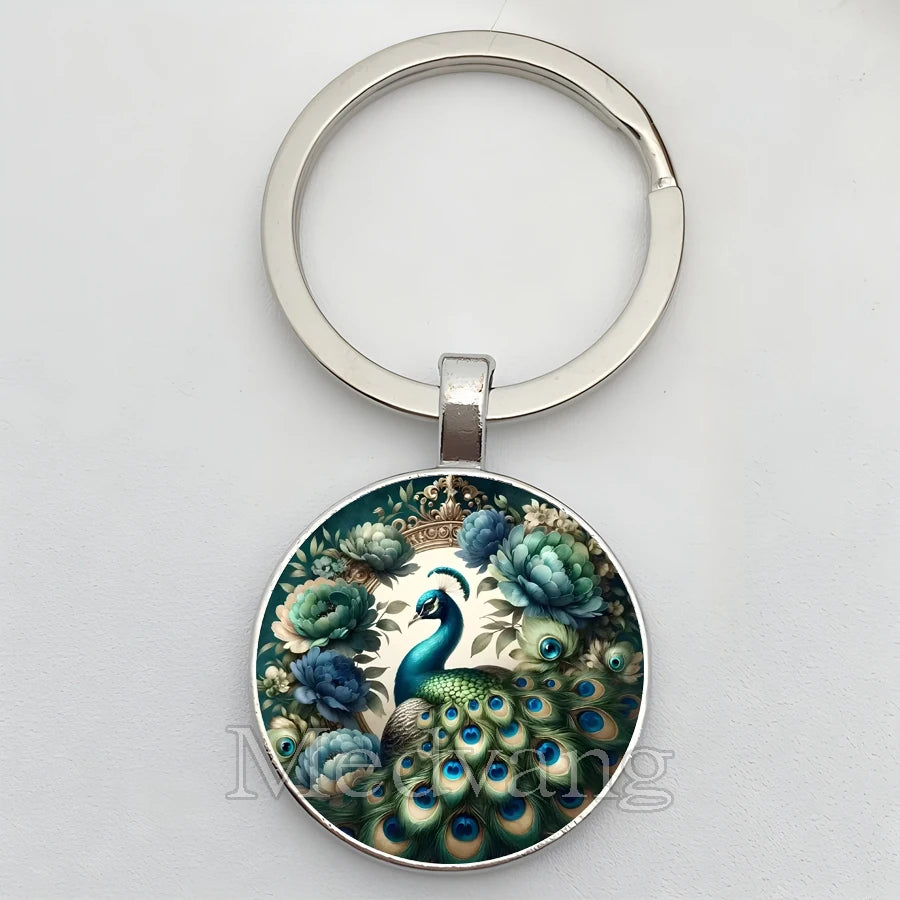 Beautiful Colorful Peacock Keychain