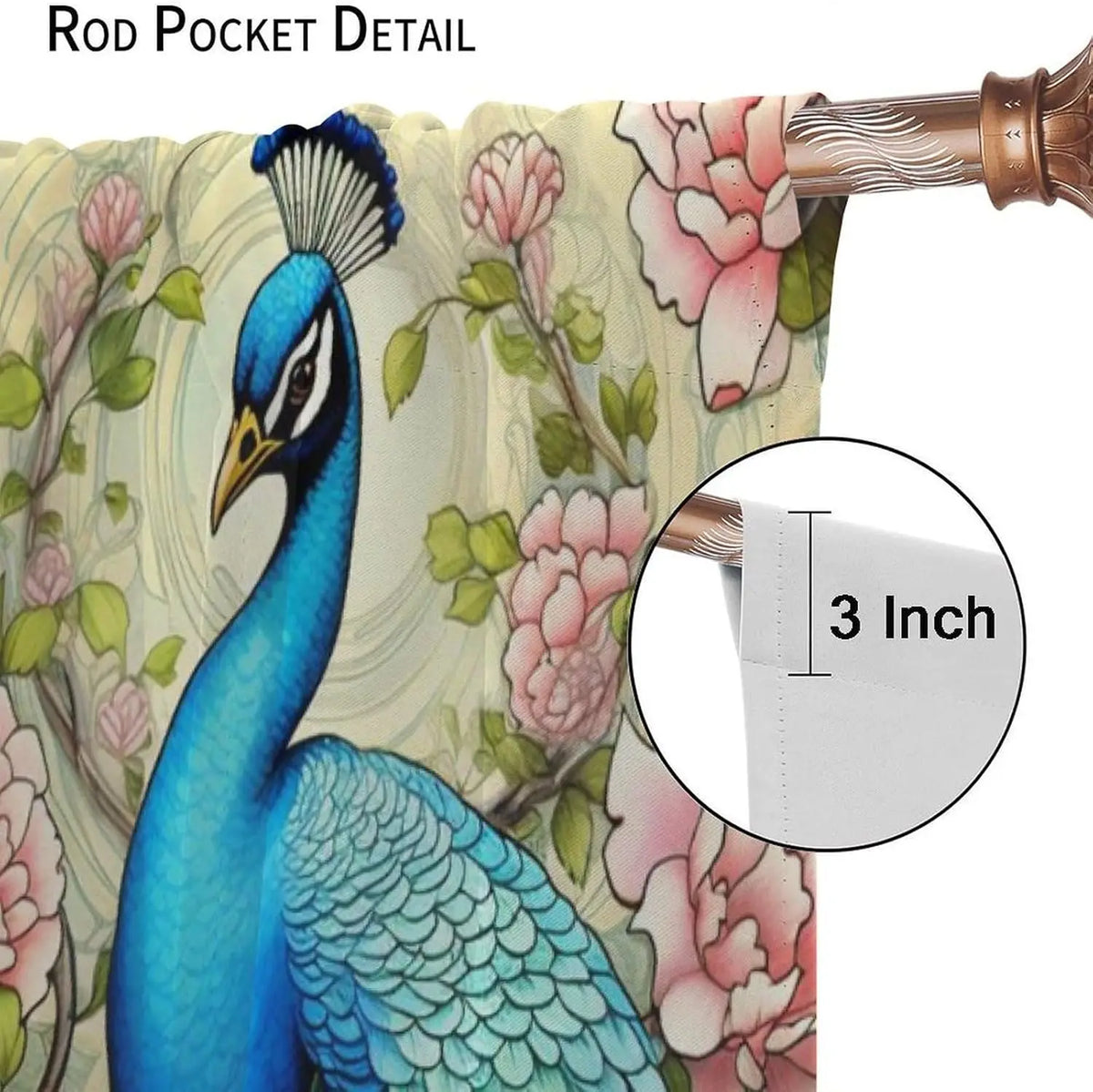 Peacock Curtains Set