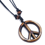 Resin Peace Symbol Pendant Necklace,Adjustable