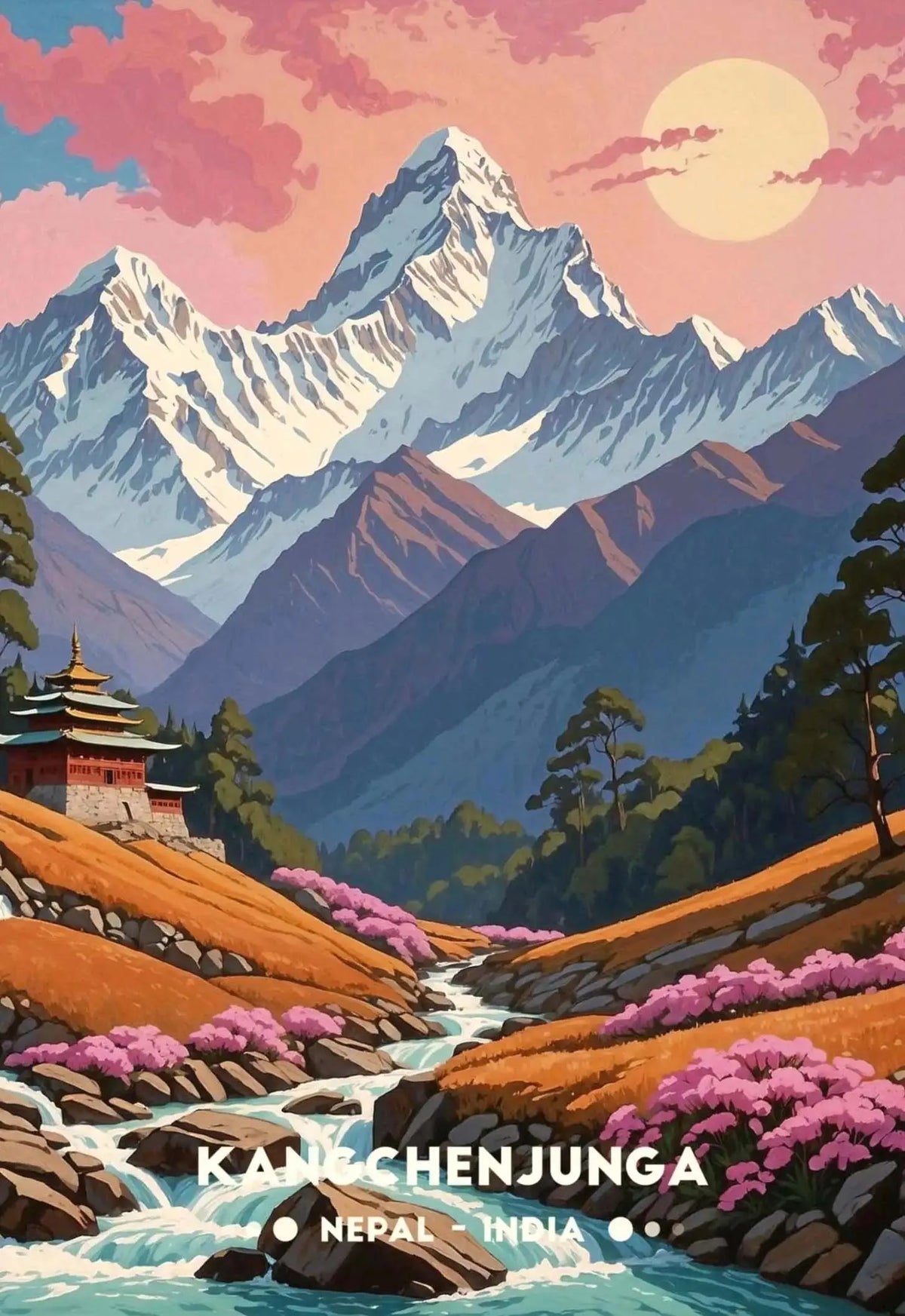 Stunning Mountain Landscape Posters Himalayan Nepal