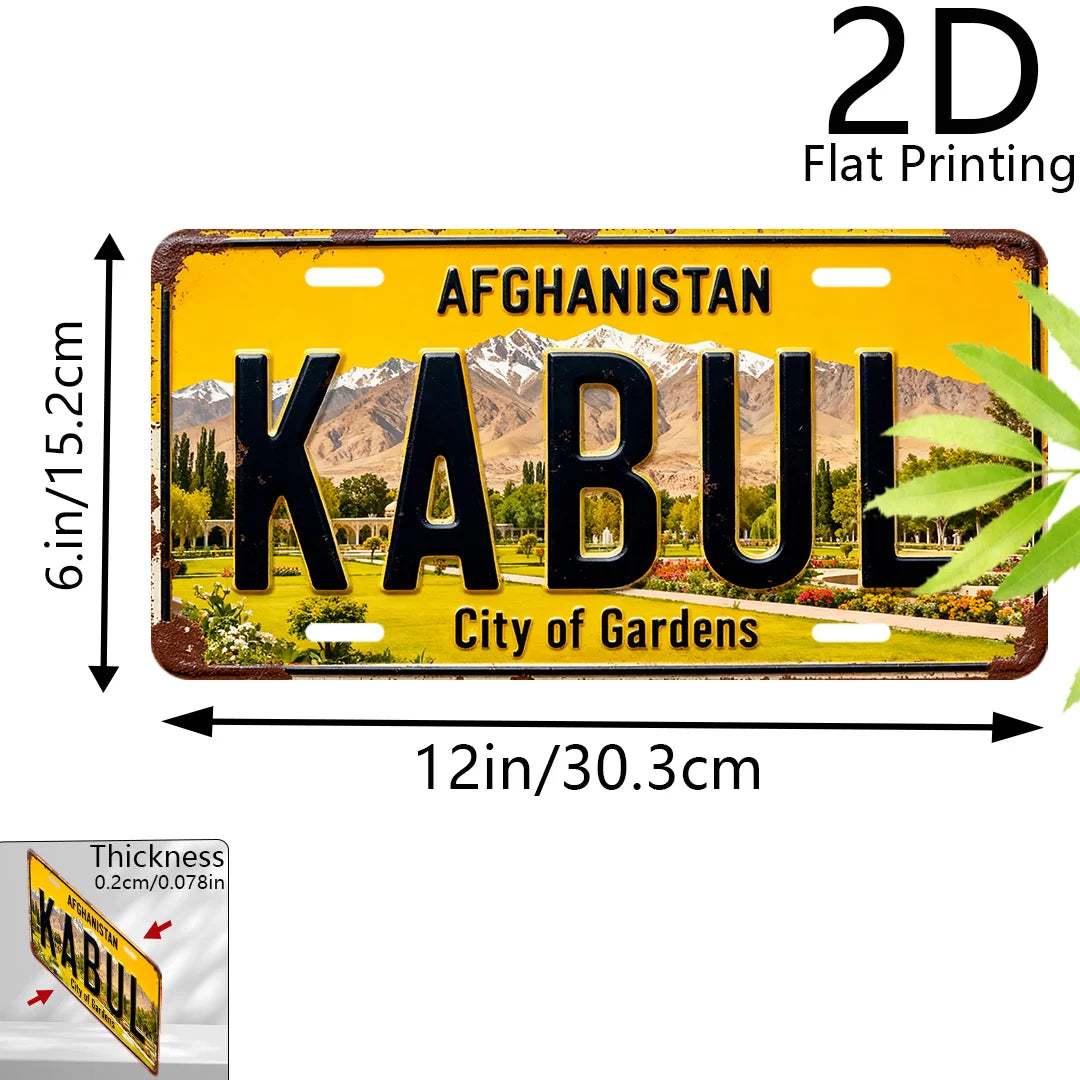 KABUL City of Gardens License Plate