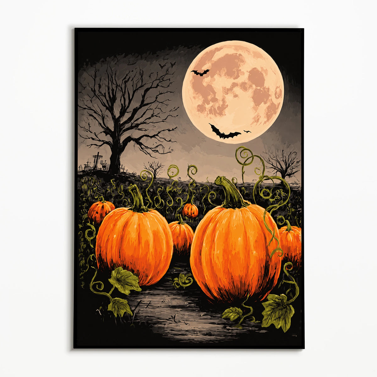 1PC Vintage Black Cat Pumpkin Poster