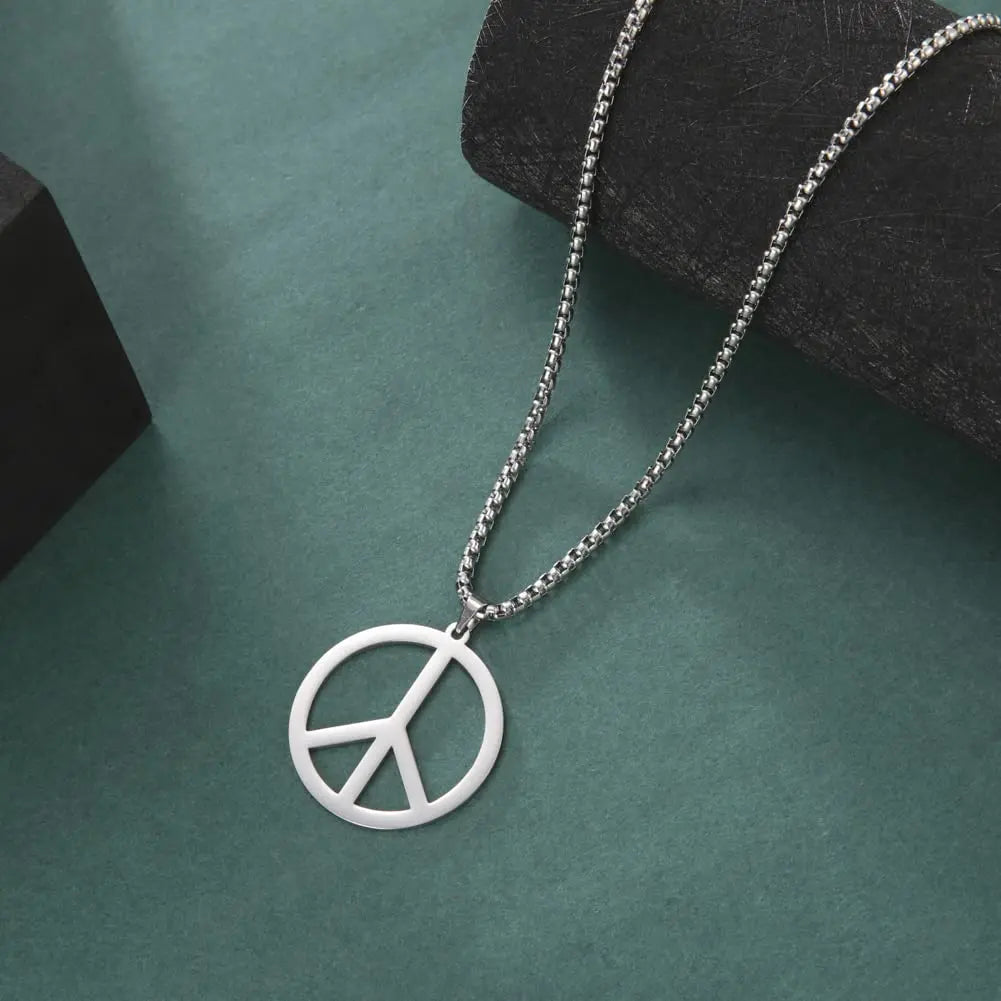 Hippie Style Peace Sign Necklace