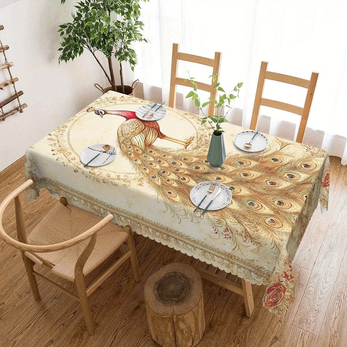 Peacock Pattern Tablecloth