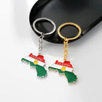 Kurdistan Flag Keychain Stainless Steel