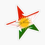 Kurdistan Map National Flag and Emblem Sticker