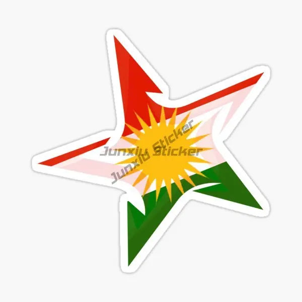 ملصق كردستان خريطة الأكراد العلم الوطني والشعار للسيارة والدراجة النارية خريطة علم بولي كلوريد الفينيل ملصق جداري خارجي قابل للتخصيص