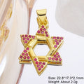 Gold Plated Handmade Colorful Star Of David Charms