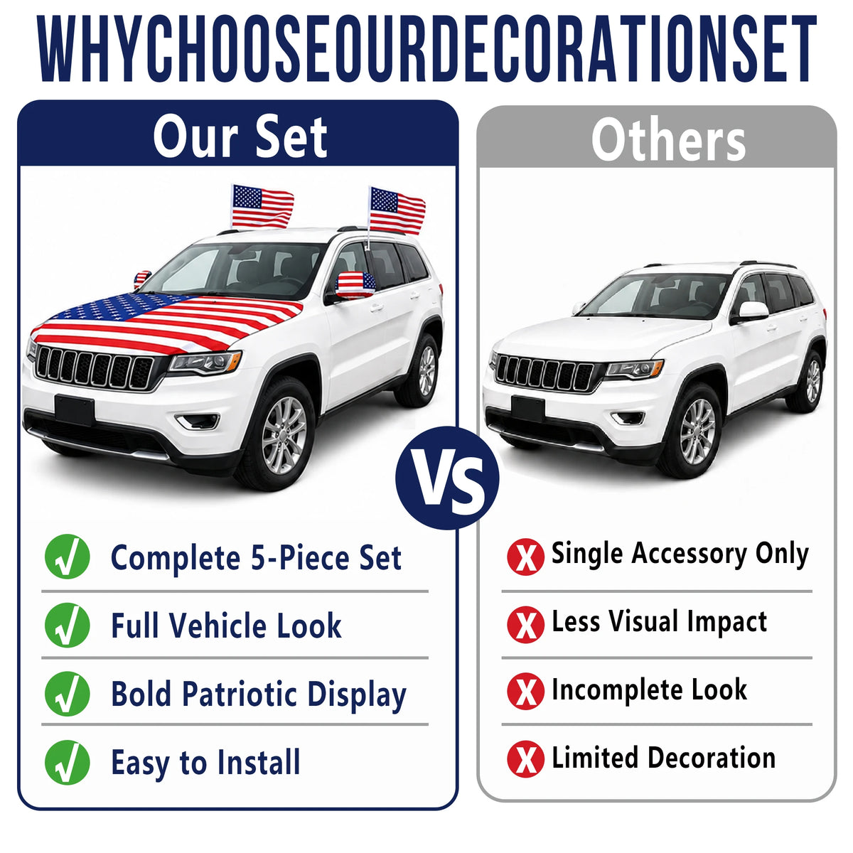 USA Car Hood Cover