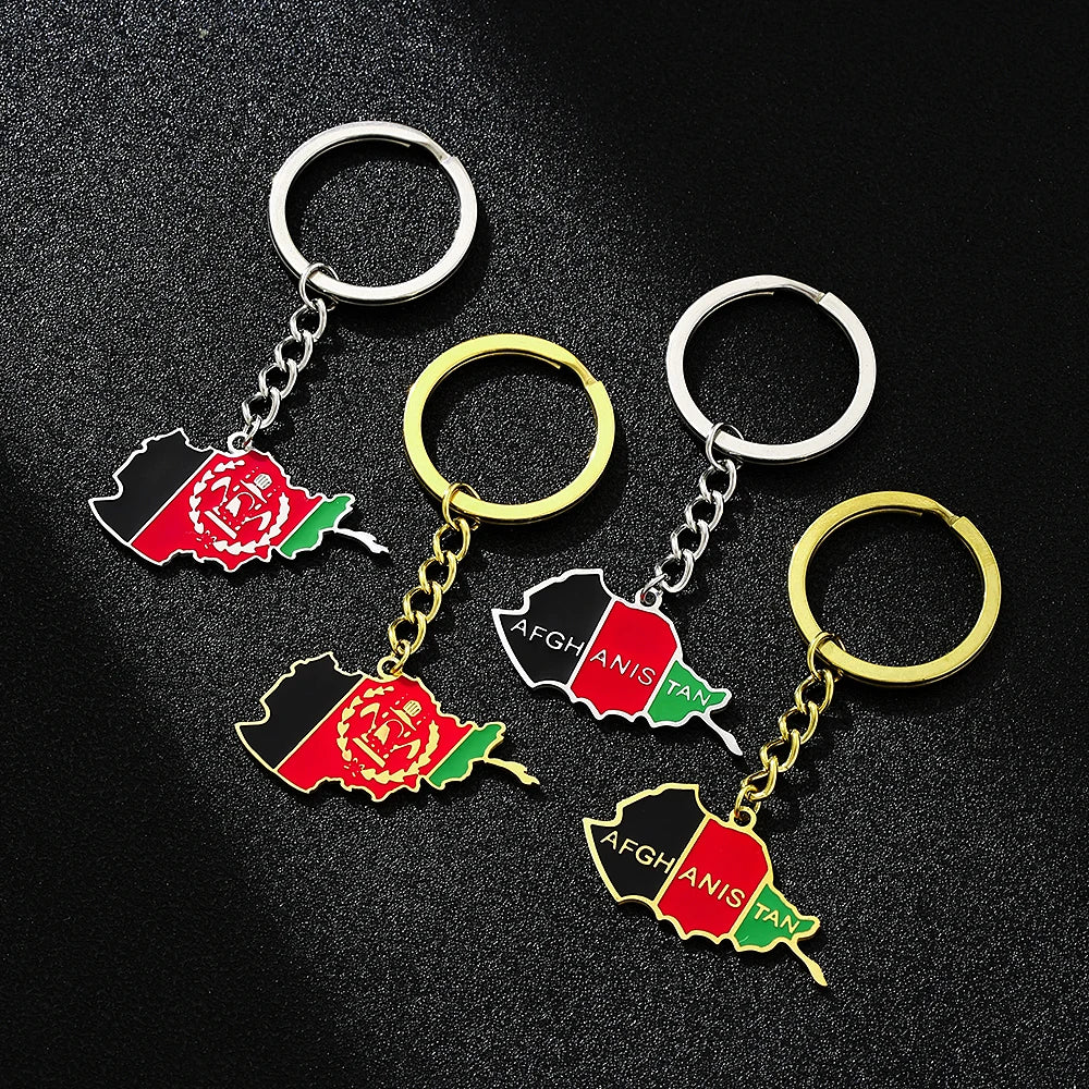 Afghanistan Map Flag Key Chain