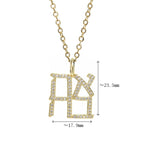 Hebrew "Single" Letter Cheth Pendant Necklace
