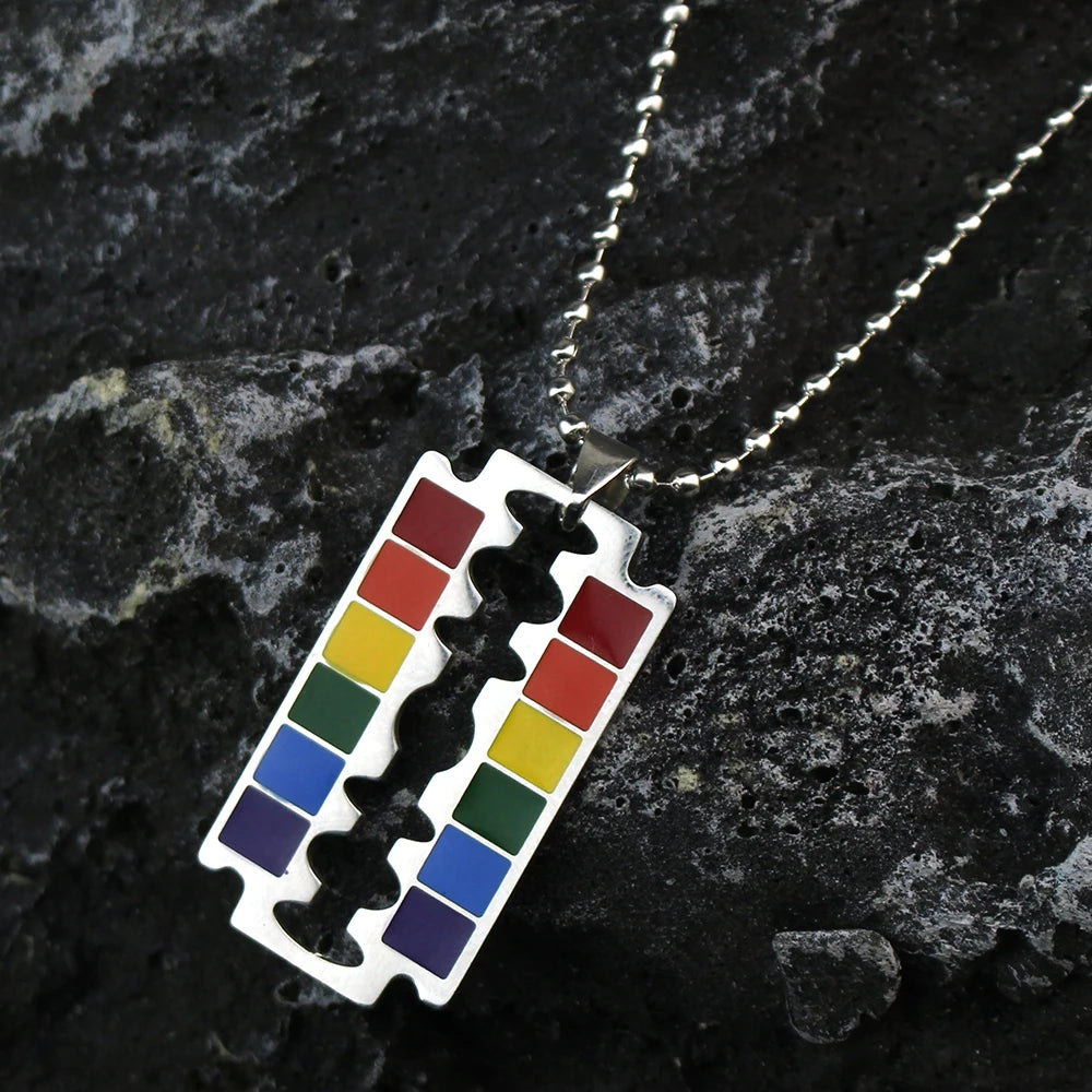 LGBTQ Rainbow Puzzle Couple Necklace