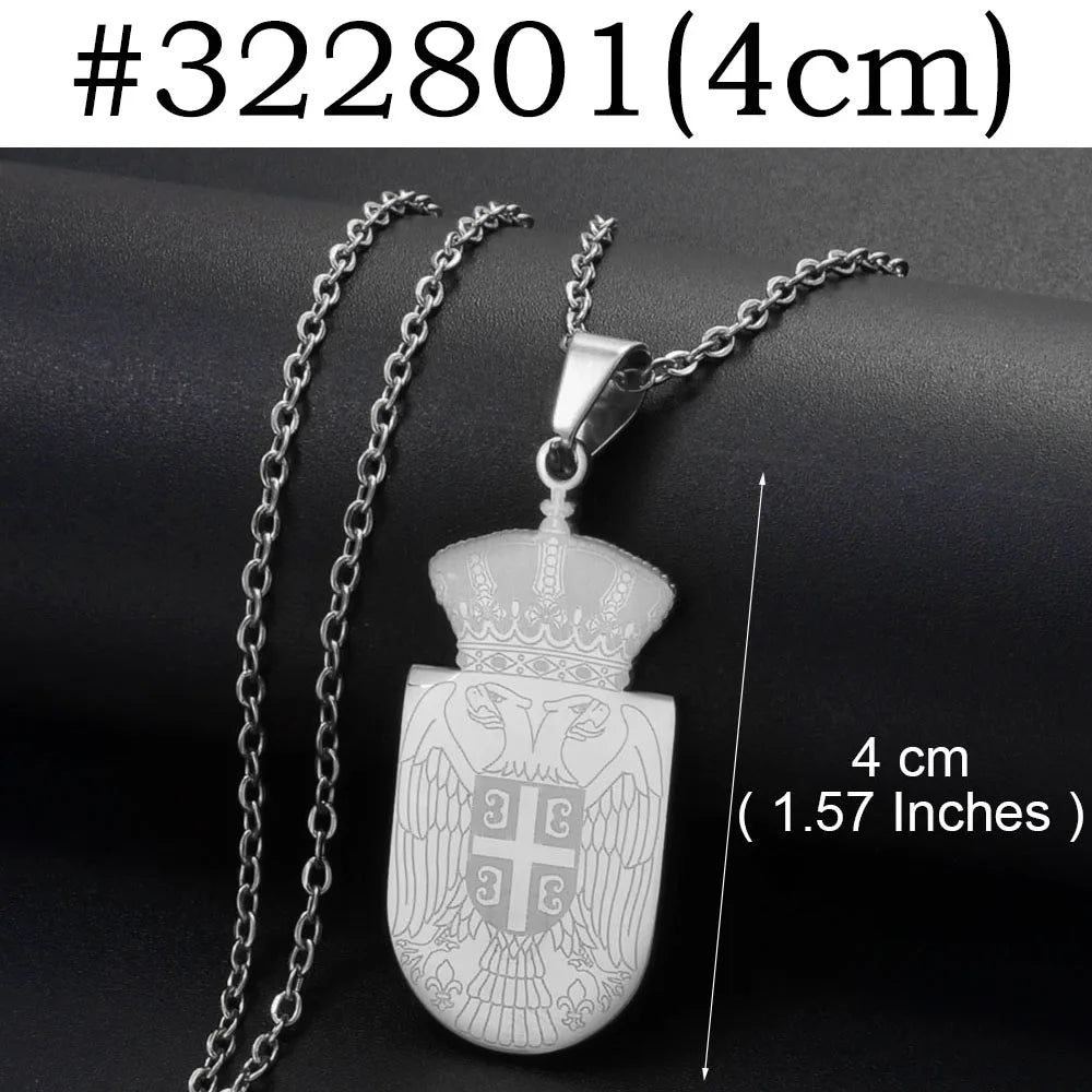 Anniyoc Republika Srbija Map Flag Pendant Necklaces