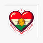 Kurdistan Map National Flag and Emblem Sticker