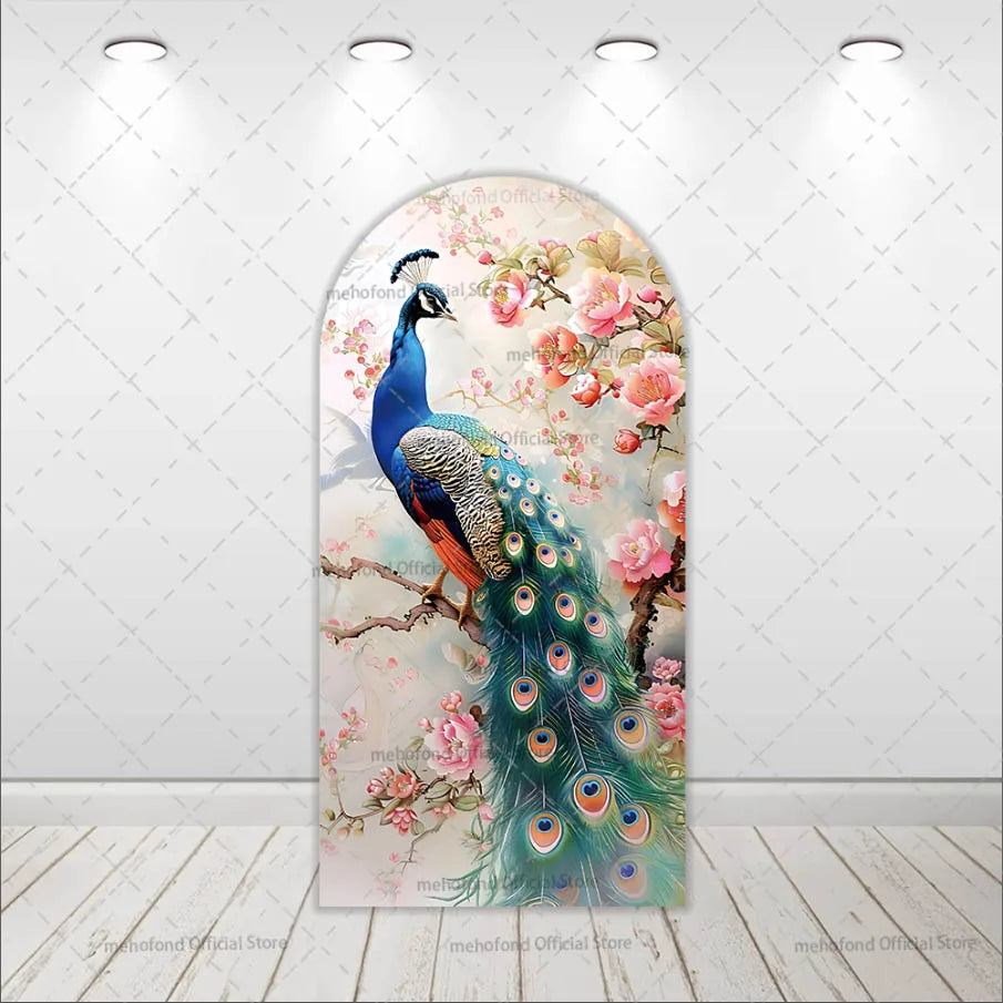 Peacock Floral wall Decor Backdrop