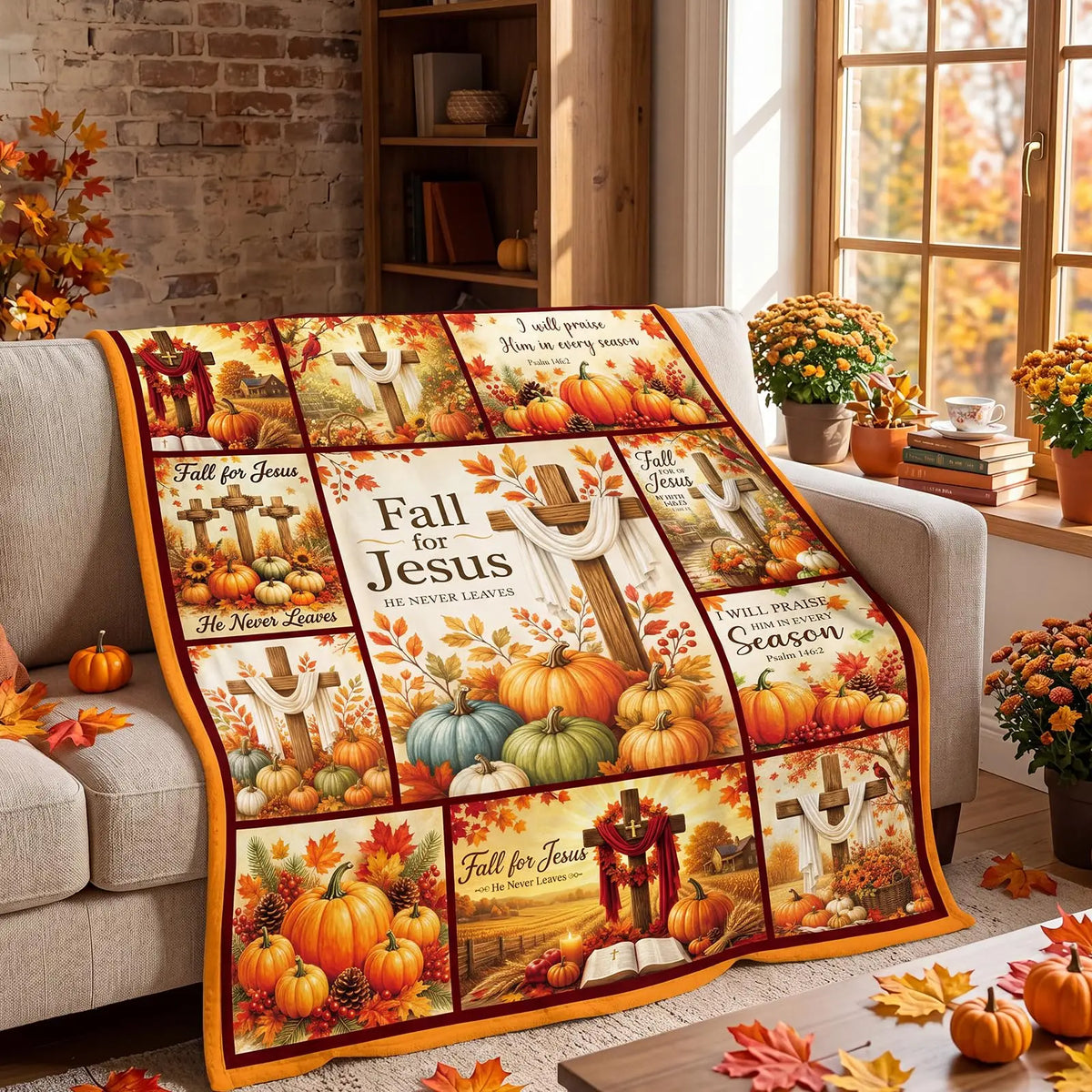 Fall Thanksgiving Throw Blanket