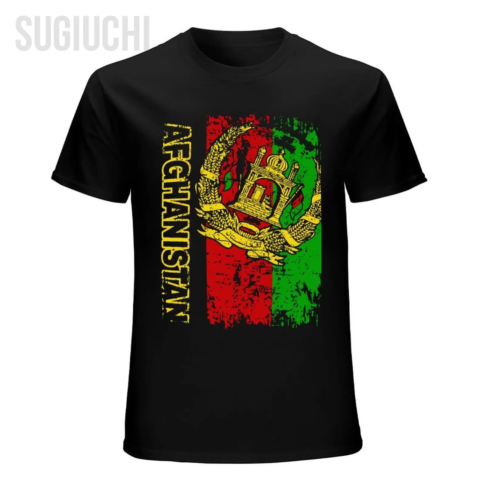 Men AFGHAN FLAG تيشيرت علم أفغانستان العتيق تيشيرتات بياقة دائرية للنساء والفتيان 100% قطن تيشيرت قصير للجنسين لجميع المواسم