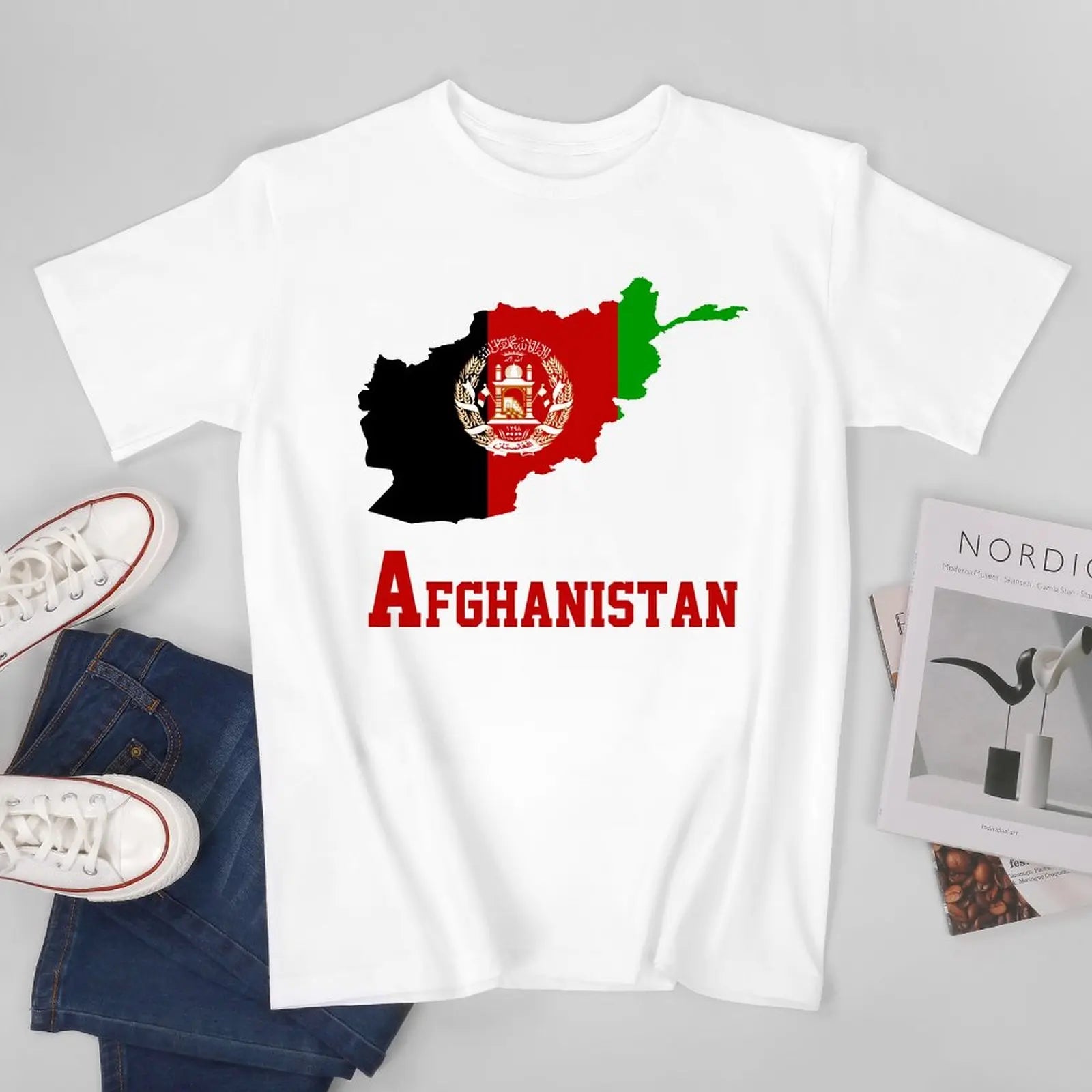 Men Afghan Country Map Tshirt