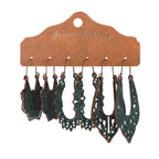 Vintage Bronze Irregular Geometric Triangle Arrow Tassel Dangle Earrings