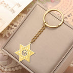 Star of David Hebrew Chai Symbol Keychain