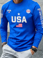 USA Flag Long Sleeve T-shirt